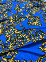 Baroque Pattern Fabric Fabric, Royal Blue Color Fabric - Whotex Online Fabric Store