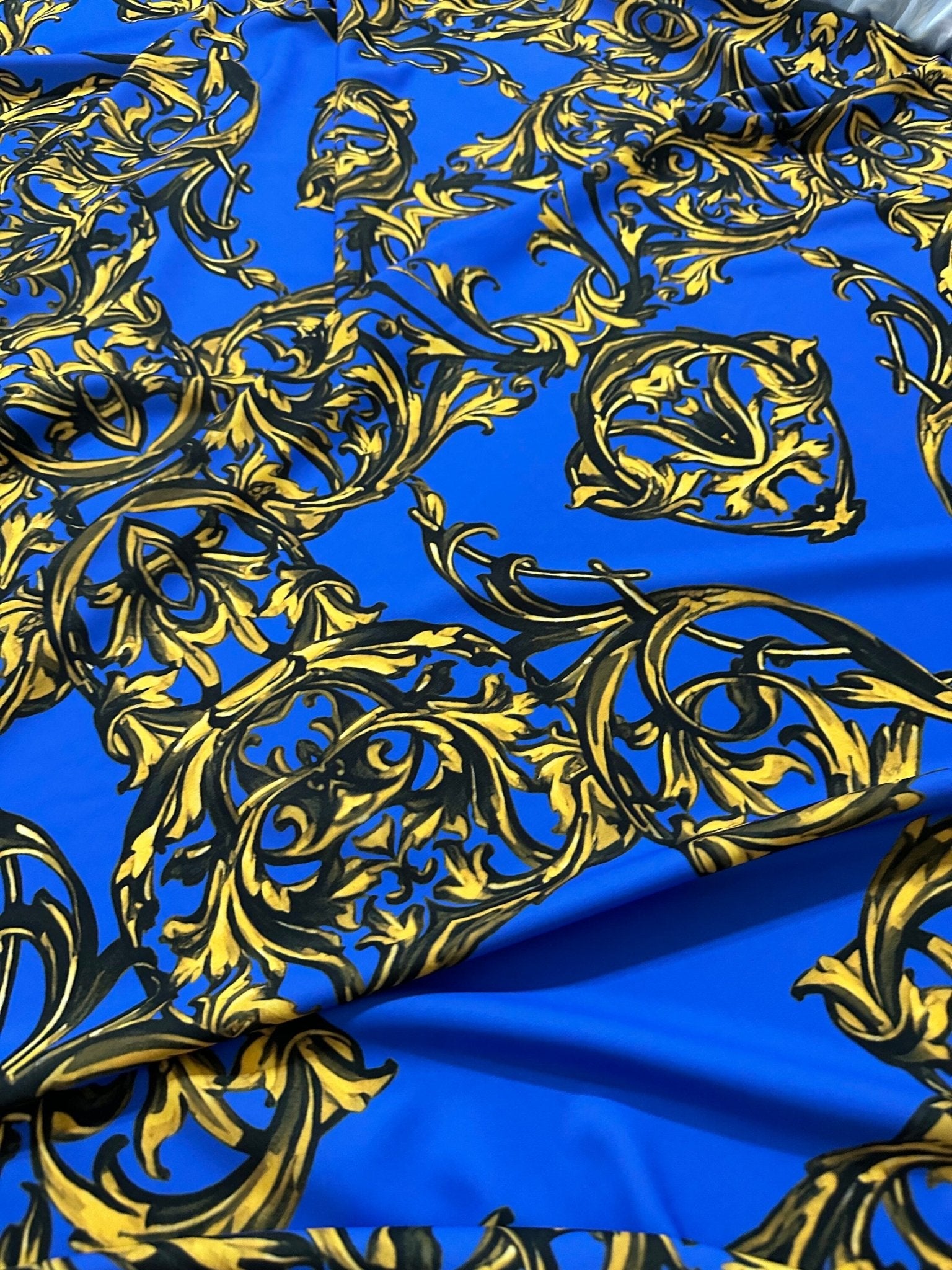 Baroque Pattern Fabric Fabric, Royal Blue Color Fabric - Whotex Online Fabric Store