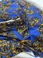 Baroque Pattern Fabric Fabric, Royal Blue Color Fabric - Whotex Online Fabric Store