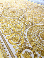 Baroque Pattern Fabric, Gold White Color Fabric By The Yard - Whotex Online Fabric Store