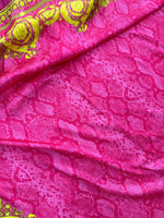 Baroque pattern fabric, Pink Silky Satin Fabric , Panel Fabric 150*100cm // 1.64 * 1.09 yard - Whotex Online Fabric Store