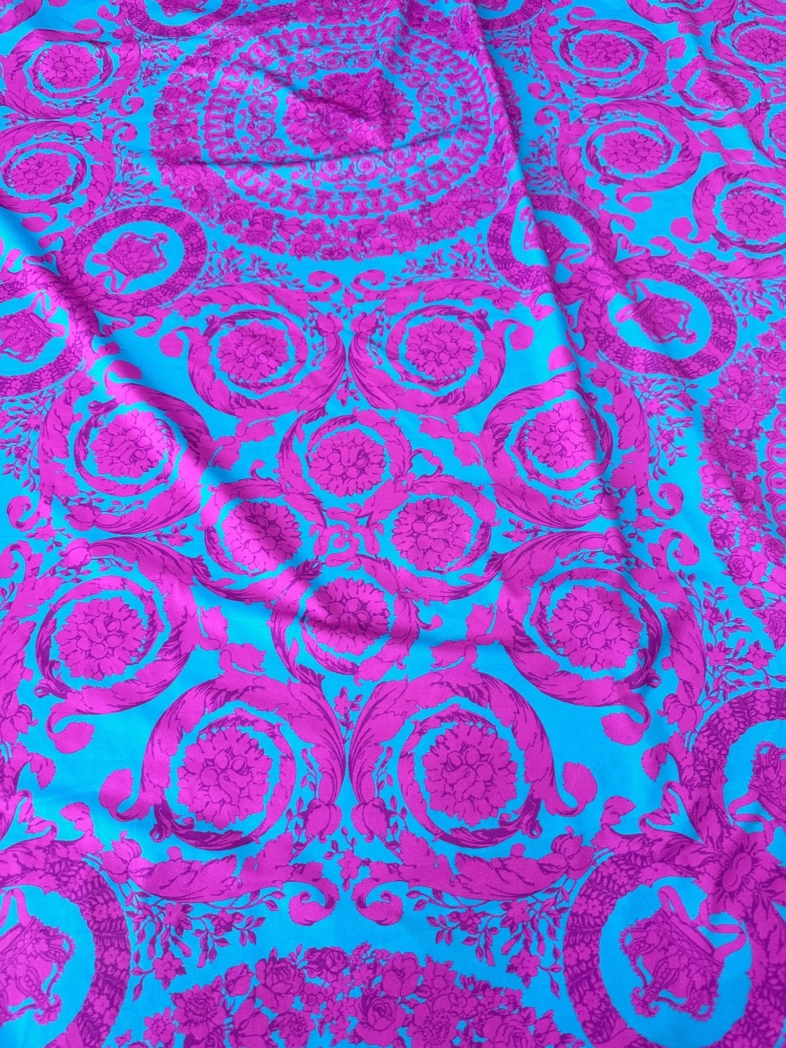 Baroque Pattern fabric, Purple Spandex fabric - Whotex