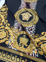 Baroque Pattern On Leopard Fabric, Gold Design Fabric By The Yard - Whotex Online Fabric Store