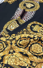 Baroque Pattern On Leopard Fabric, Gold Design Fabric By The Yard - Whotex Online Fabric Store