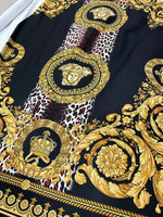 Baroque Pattern On Leopard Fabric, Gold Design Fabric By The Yard - Whotex Online Fabric Store