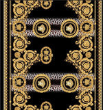 Baroque Pattern On Leopard Fabric, Gold Design Fabric By The Yard - Whotex Online Fabric Store