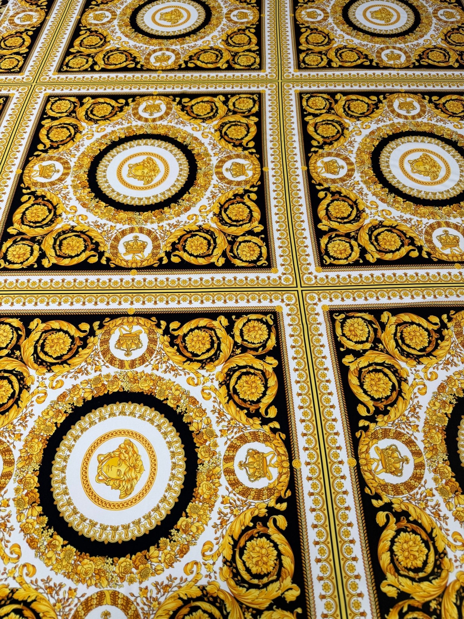 Baroque Printed Crepe Fabric by the Metre - Whotex Fabrics London