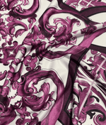 Baroque Style Purple Ornamental Fabric By Metre - Whotex Fabrics London