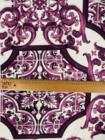 Baroque Style Purple Ornamental Print Fabric - Whotex Online Fabric Store