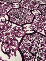 Baroque Style Purple Ornamental Print Fabric - Whotex Online Fabric Store