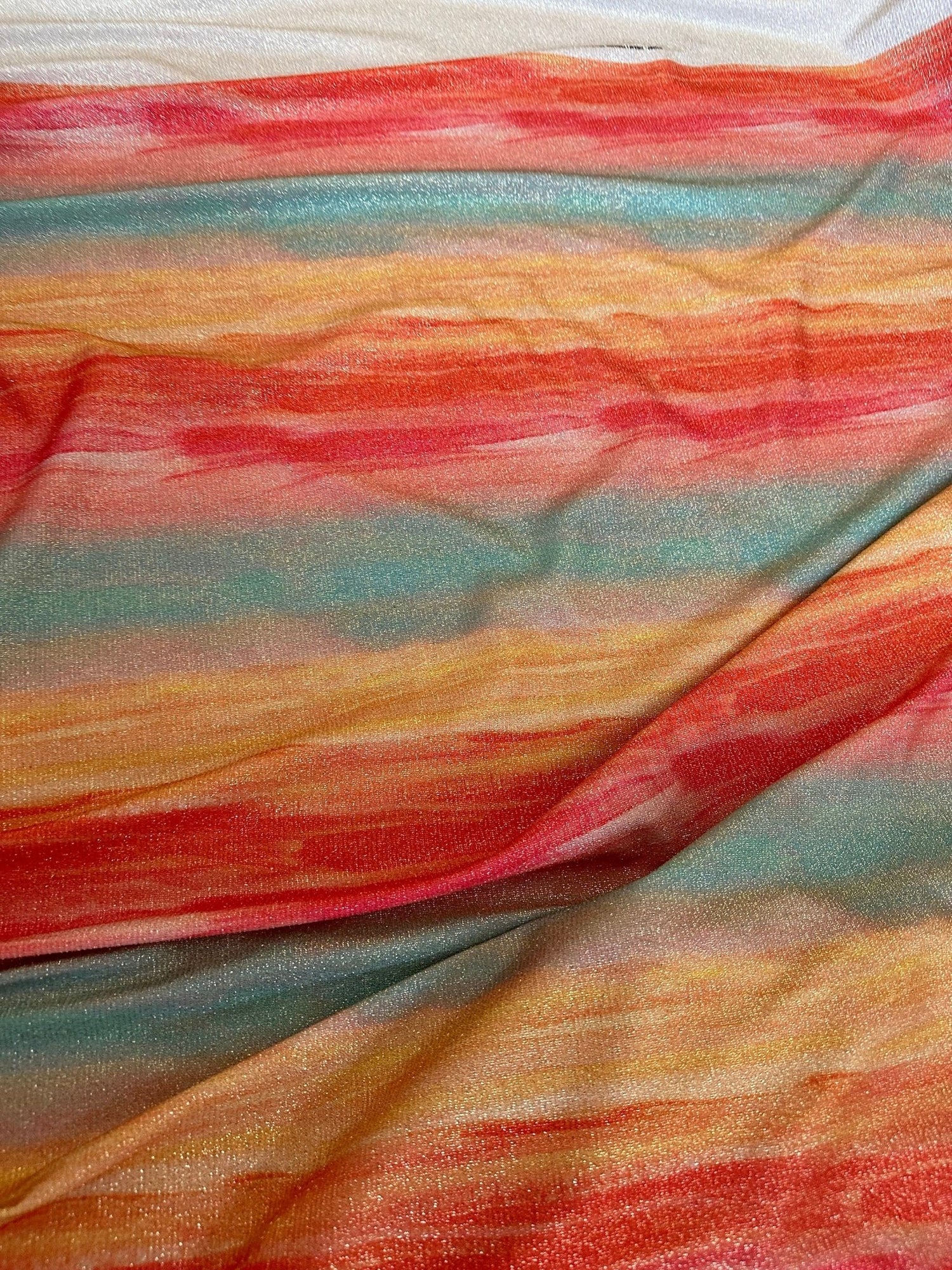 Batik Lurex Fabric, Tie dye Pattern Glitter 2 - Way Stretch Spandex Fabric - Whotex Online Fabric Store