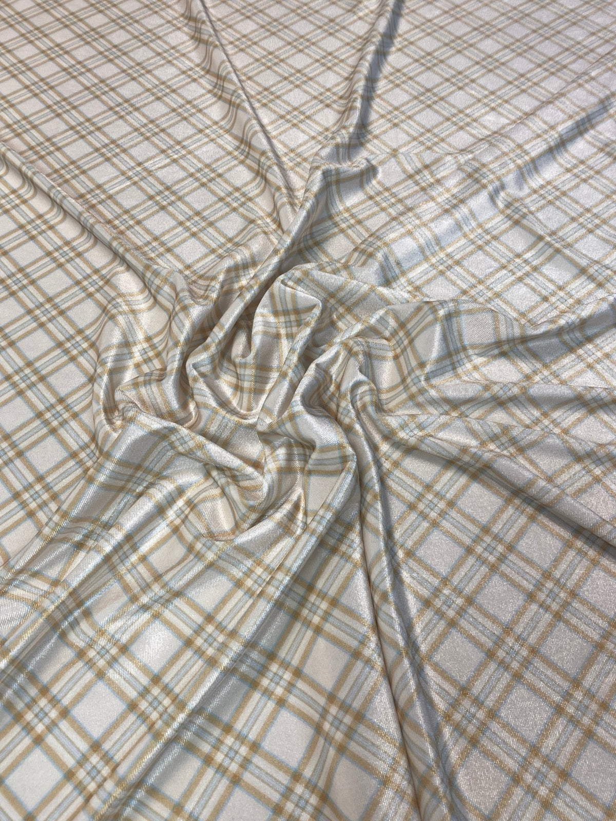 Beige Check Velvet Fabric Velvet Fabric by the Metre - Whotex Fabrics London