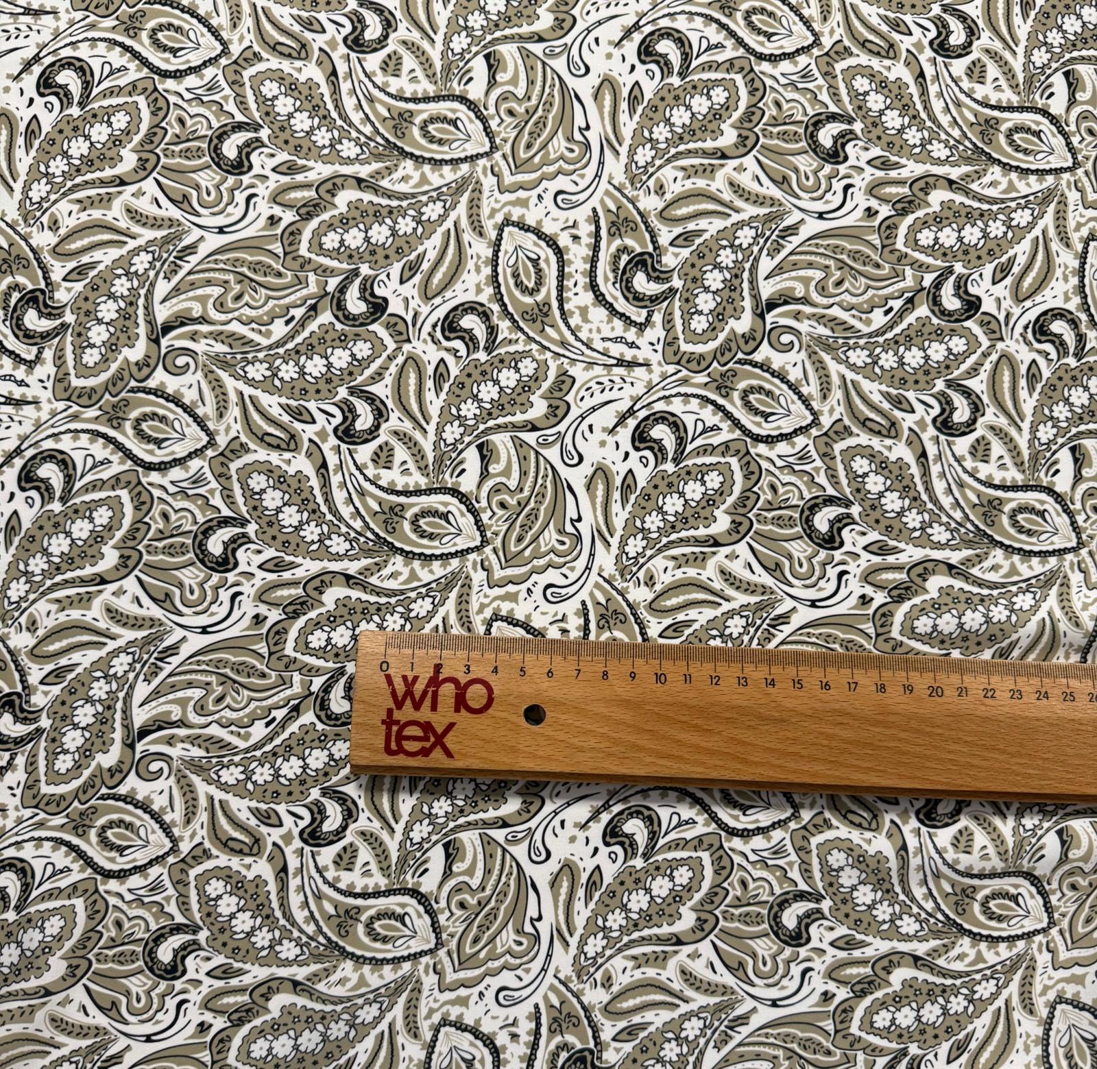 Beige & Cream Paisley Fabric by the Metre – Classic Style - Whotex Fabrics London