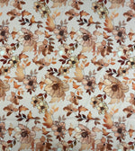 Beige Floral Fabric – Brown & Cream Flower Print by the Metre - Whotex Fabrics London