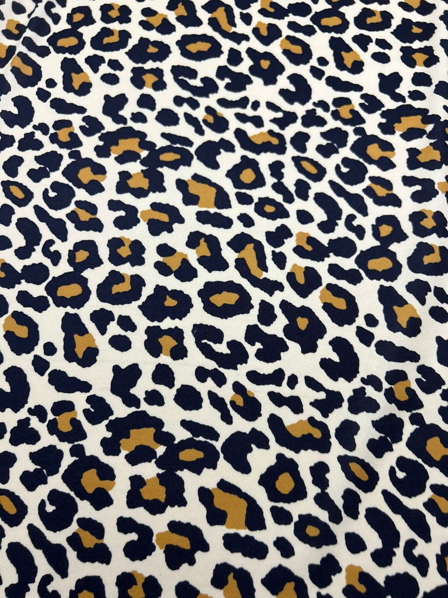 Beige Leopard Print fabric, Exotic Animal Pattern spandex 4 - way stretch fabric - Whotex