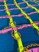 Belt Chain Pattern Fabric, Pink And Yellow Design - Whotex Online Fabric Store