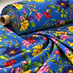 Big Floral Fabric Persian Jewel Tropical Flower Pattern sold by Metre - Whotex Fabrics London