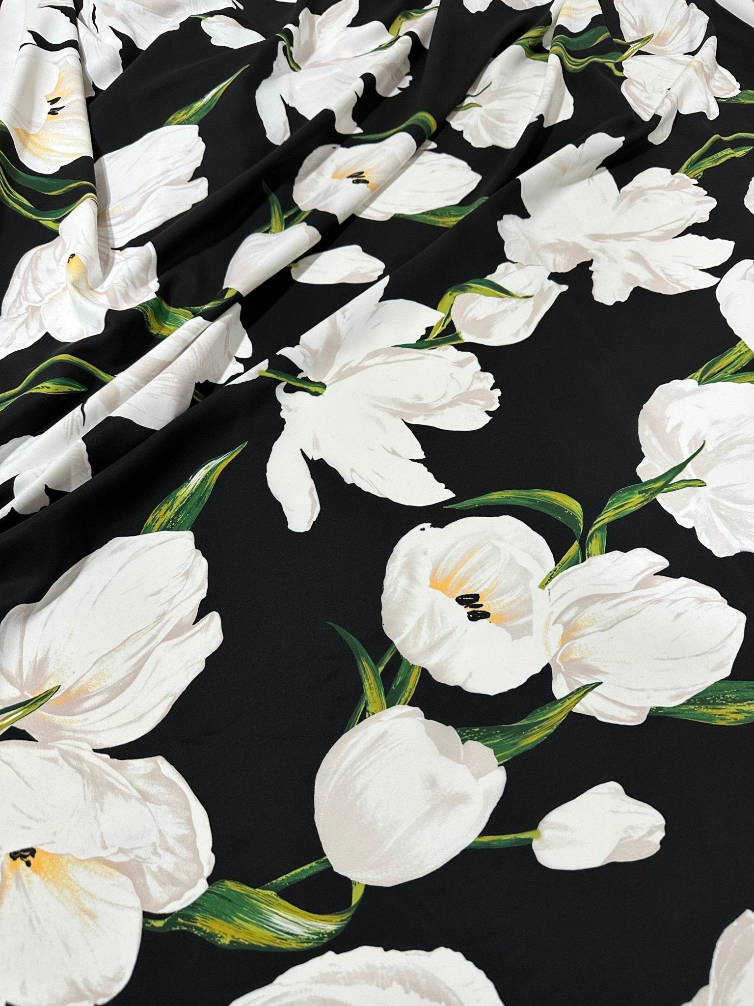 Big Floral Pattern Crepe, , - Whotex