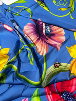 Big Floral Pattern Fabric, Persian Jewel Color Tropical Flowers Pattern Fabric - Whotex Online Fabric Store