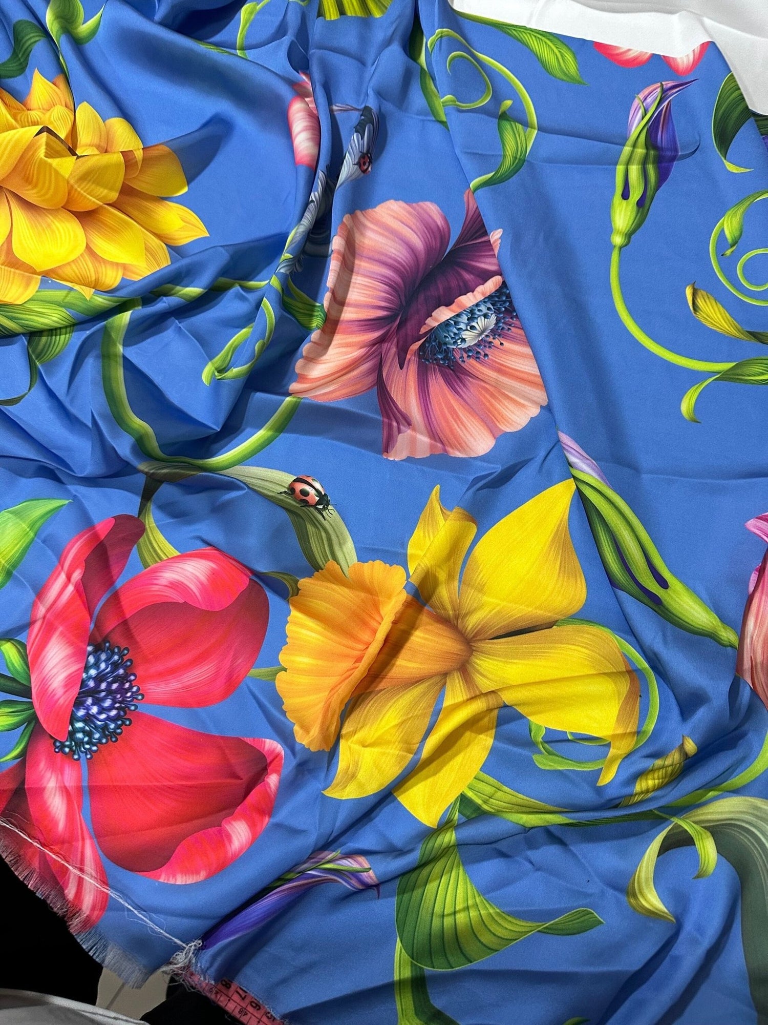 Big Floral Pattern Fabric, Persian Jewel Color Tropical Flowers Pattern Fabric - Whotex Online Fabric Store