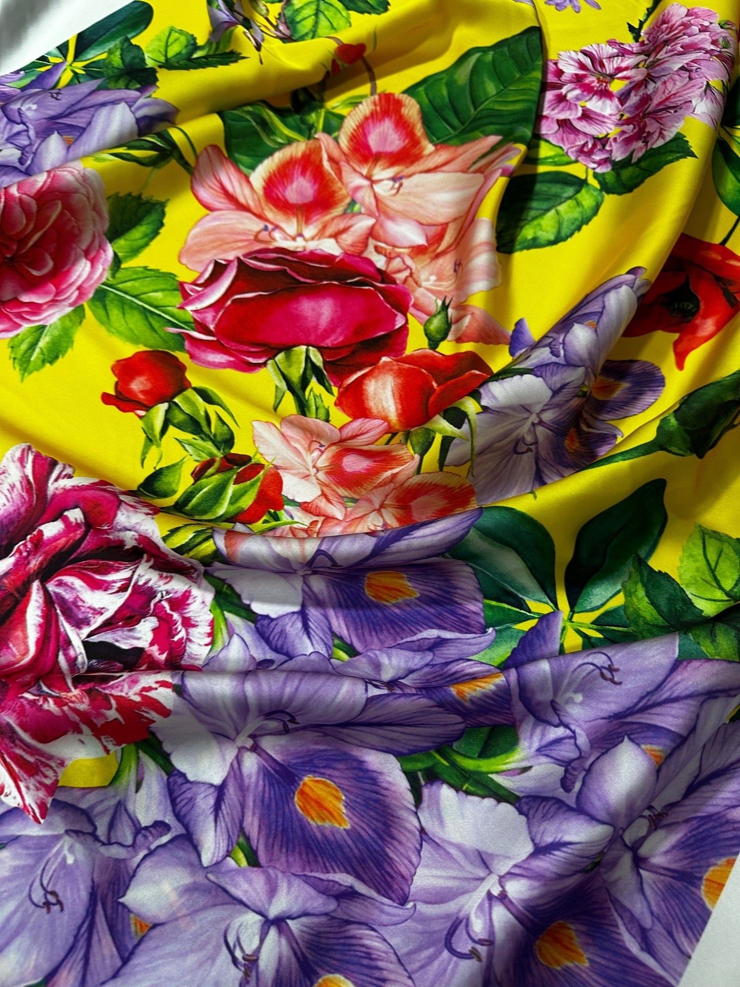 Big Floral Pattern Fabric, Rose Pattern Fabric, Yellow Color Fabric - Whotex Online Fabric Store