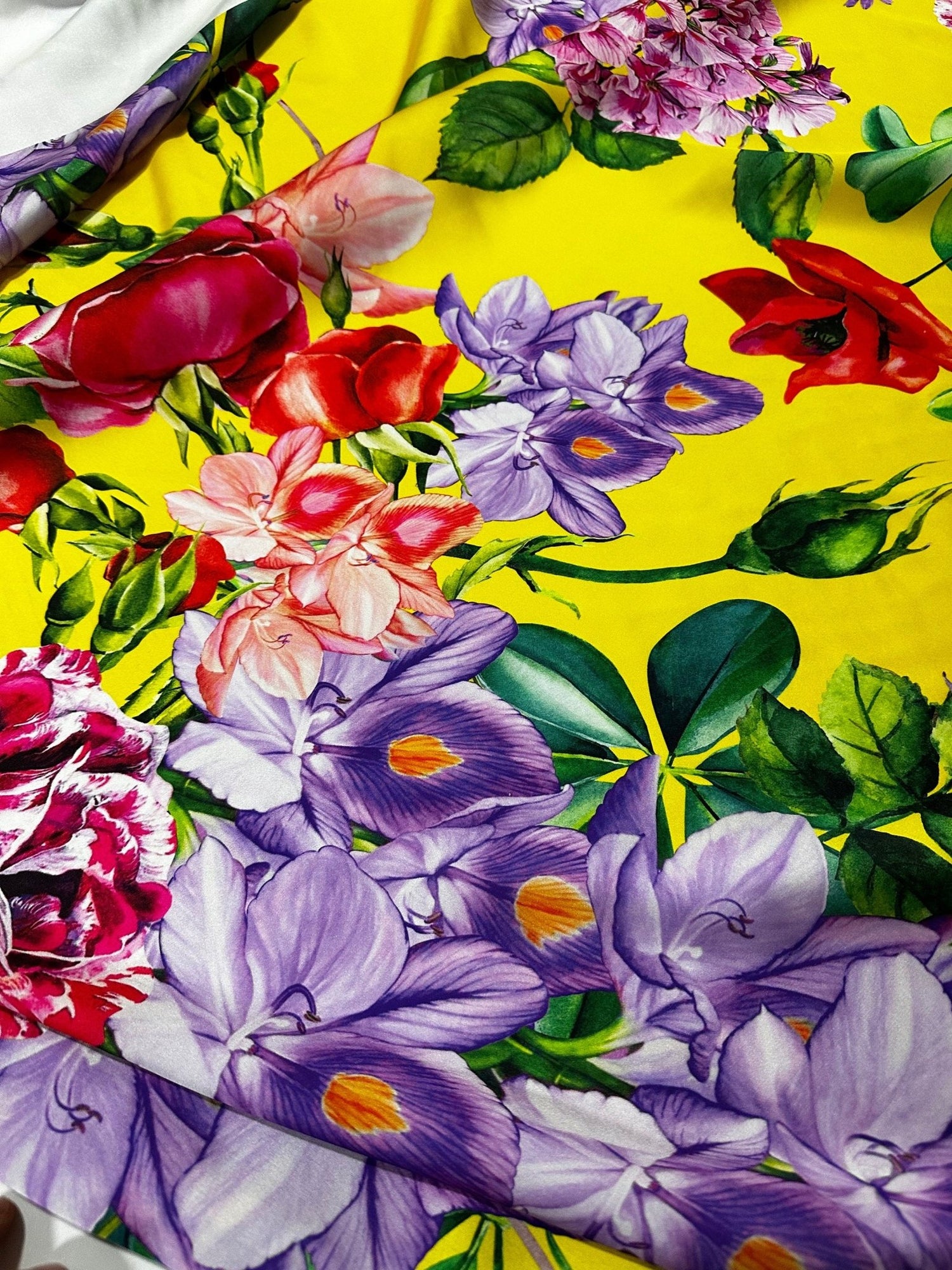 Big Floral Pattern Fabric, Rose Pattern Fabric, Yellow Color Fabric - Whotex Online Fabric Store