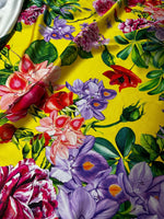 Big Floral Pattern Fabric, Rose Pattern Fabric, Yellow Color Fabric - Whotex Online Fabric Store