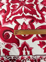 Big Majolica Pattern Fabric, Magenta Red Sicilian Fabric By The Yard - Whotex Online Fabric Store