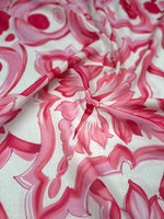 Big Majolica Pattern Fabric, Pink White Sicilian Print Fabric By The Yard - Whotex Online Fabric Store