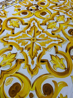 Big Majolica Pattern Fabric, Yellow Sicilian Print Fabric By The Yard - Whotex Online Fabric Store