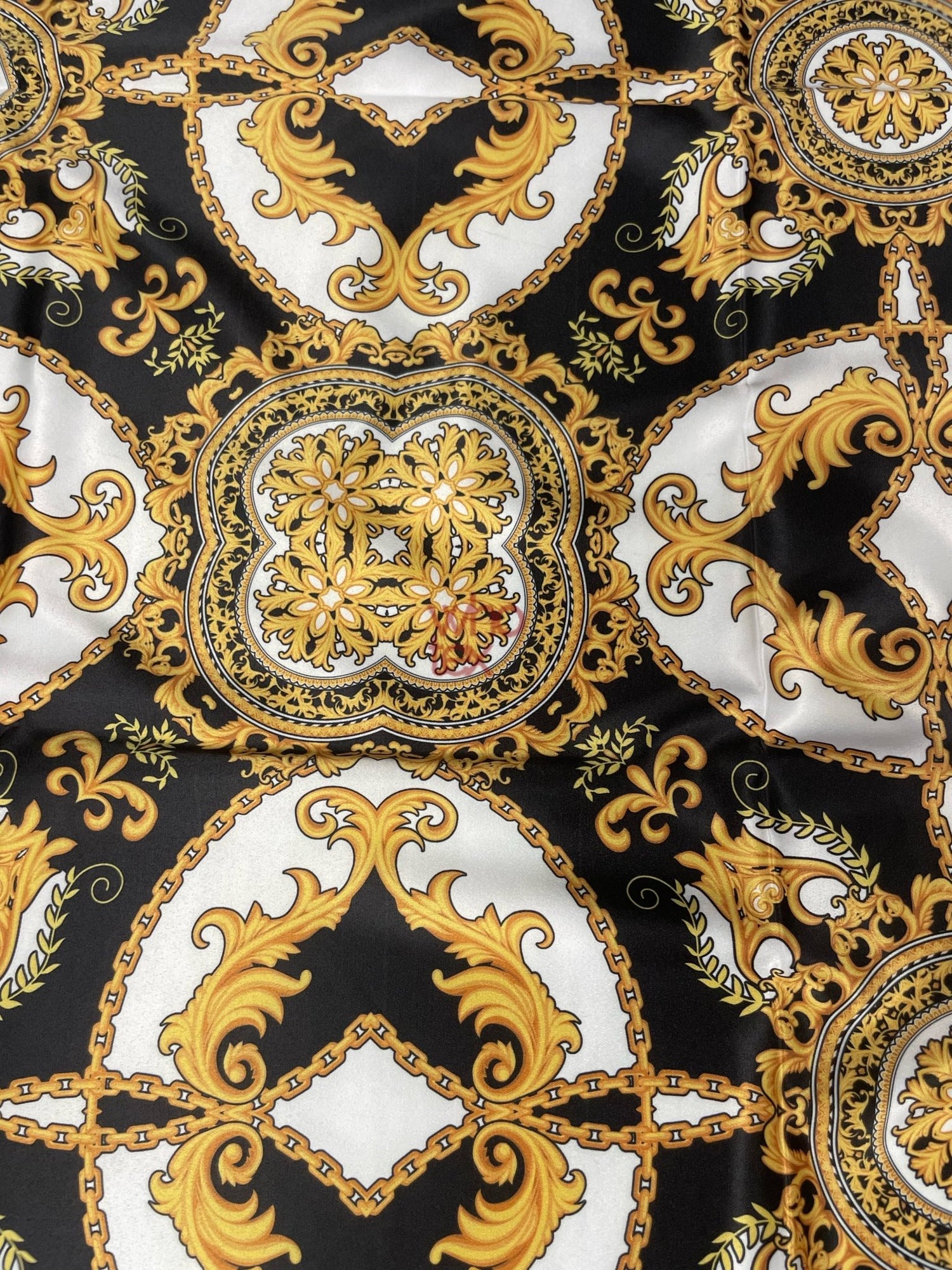 Black and Gold Medallion Fabric with Baroque Elements – Regal and Vintage Fabric - Whotex Online Fabric Store