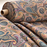Black and Orange Paisley Fabric By Metre - Whotex Fabrics London