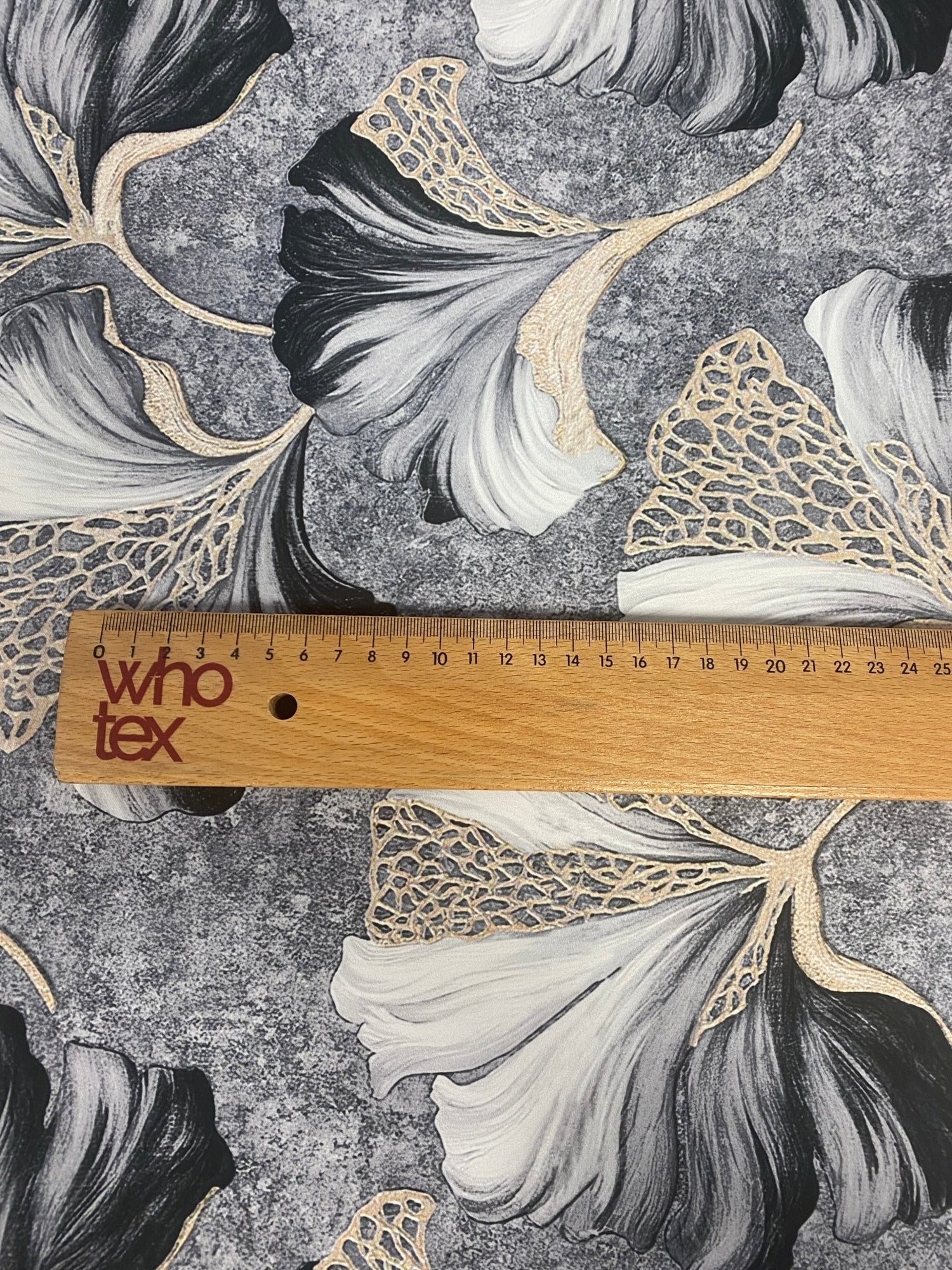 Black and White Ginkgo Leaf Fabric – Elegant Gold Vein Botanical Print on - Whotex Online Fabric Store