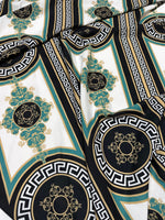 Black Fabric, Greek Key Pattern Fabric , Fabric By The Yard , Chain pattern - Whotex Online Fabric Store