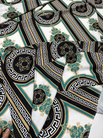 Black Fabric, Greek Key Pattern Fabric , Fabric By The Yard , Chain pattern - Whotex Online Fabric Store