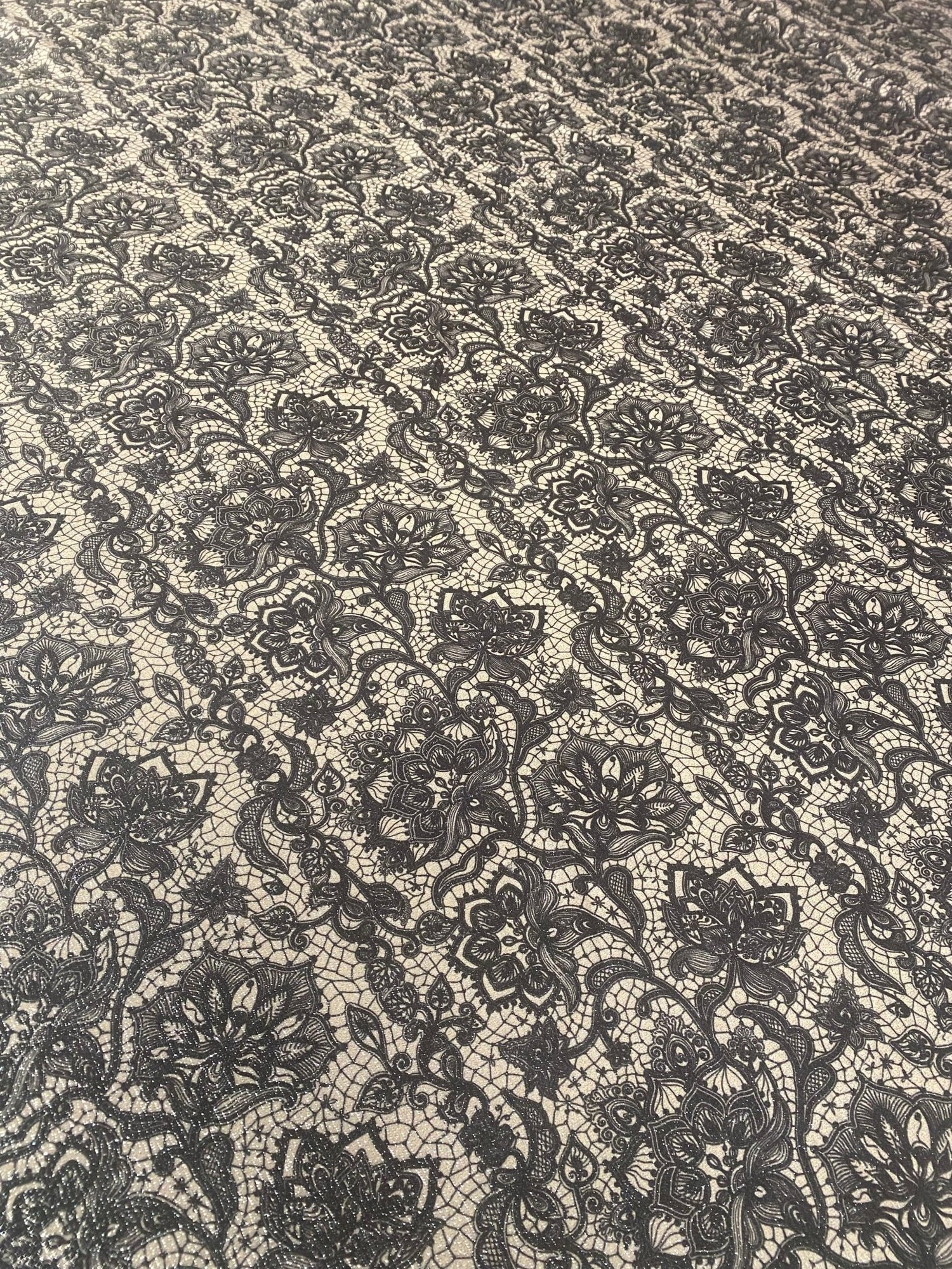 Black Floral Lace Fabric - Whotex Online Fabric Store