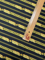Black Gold Chain Print Fabric by the Metre - Whotex Fabrics London