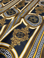 Black & Gold Upholstery Fabric – Baroque Pattern by the Metre - Whotex Fabrics London