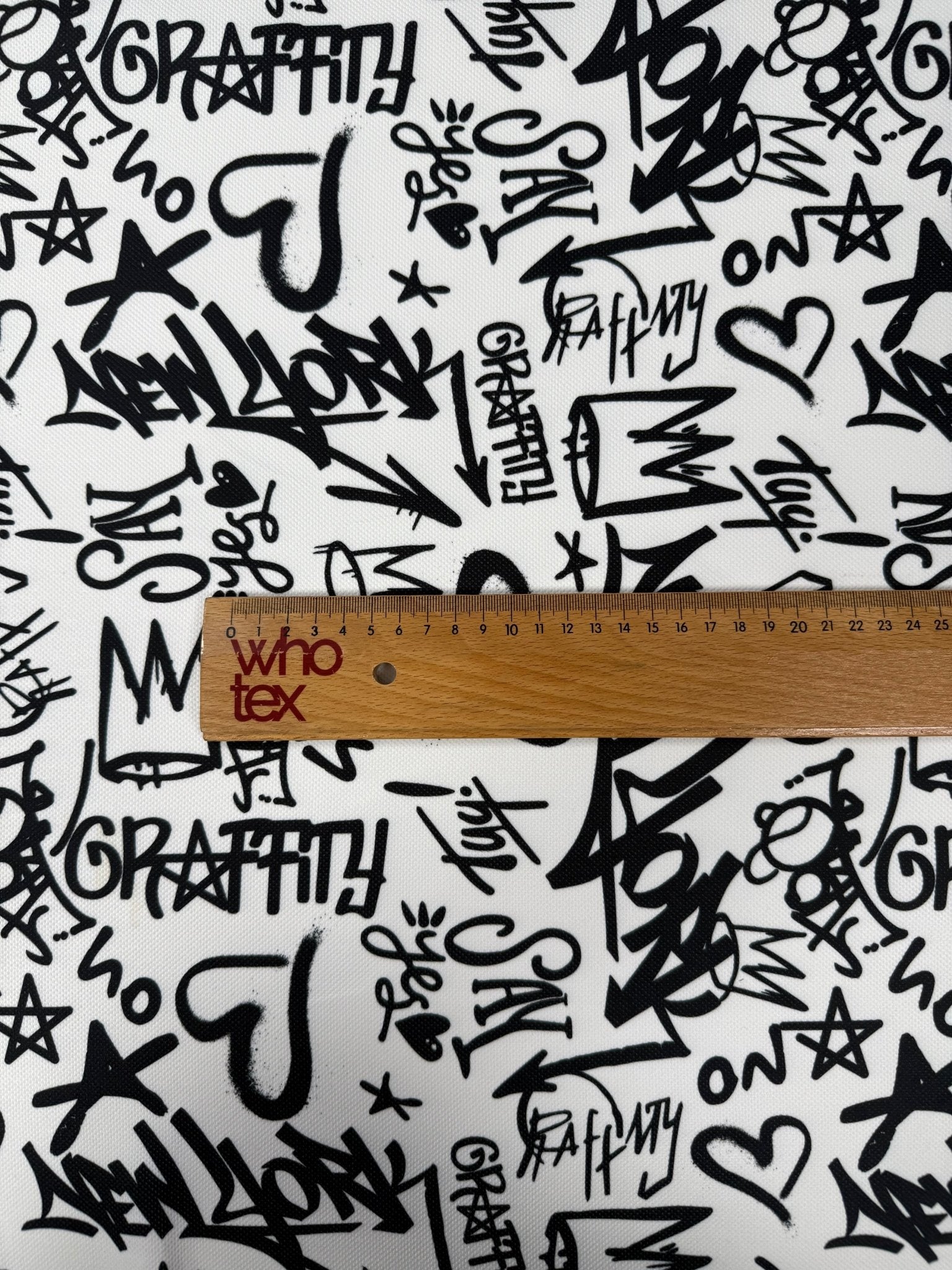 Black Graffiti Upholstery Fabric - Whotex Fabrics London