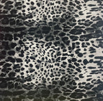 Black Leopard Fabric – Monochrome Animal Print by the Metre - Whotex Fabrics London