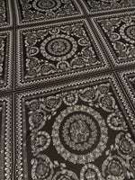 Black & Silver Baroque Crepe Fabric by the Metre – Luxury - Whotex Online Fabric Store