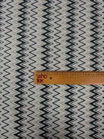 Black Silver Zigzag Lurex Fabric by the Metre - Whotex Fabrics London