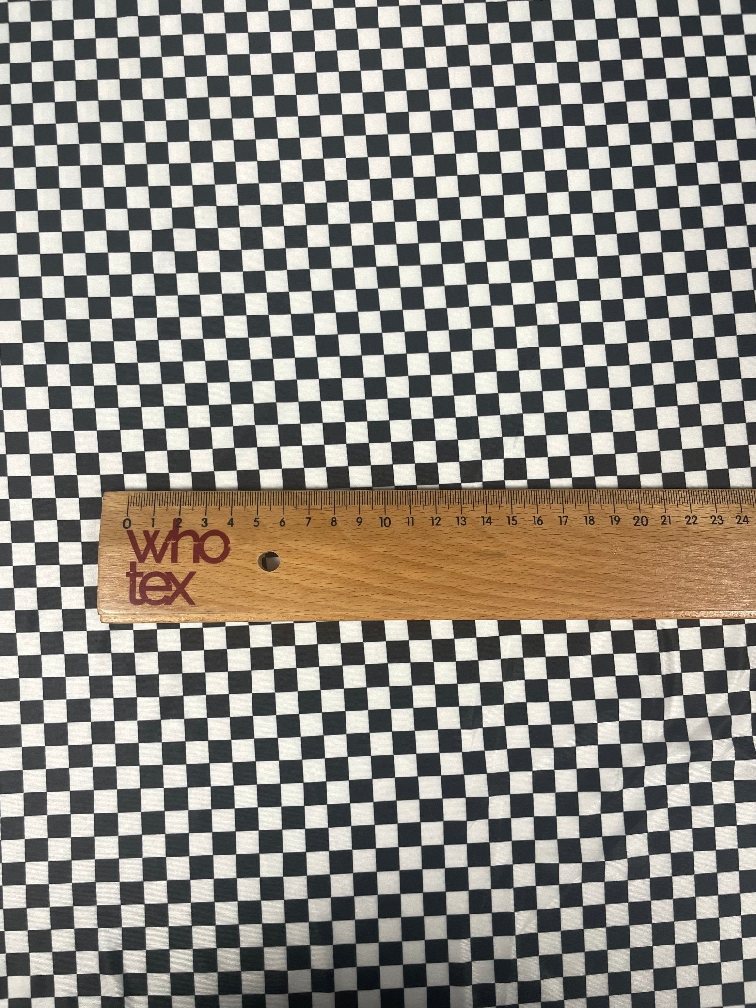 Black & White Checkered Spandex Fabric by the Metre - Whotex Fabrics London