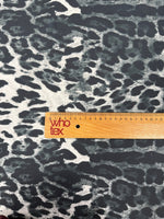Black & White Leopard Print Spandex Fabric by the Metre - Whotex Fabrics London