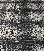 Black & White Leopard Print Spandex Fabric by the Metre - Whotex Fabrics London