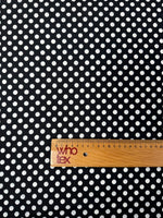 Black & White Polka Dot Crepe Fabric by the Metre - Whotex Fabrics London