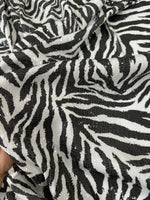 Black White Zebra Sequin Fabric, 2 - Way Stretch Sequin Fabric By The Yard - Whotex Online Fabric Store