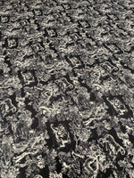 Black Wild Forest Pattern Fabric – Available in Satin, Crepe, Spandex & Chiffon | By Metre - Whotex Online Fabric Store