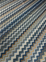 Blue and Orange Zigzag Fabric - Whotex Online Fabric Store