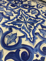 Blue and White Baroque Floral Print Fabric – Fabric by Metre, Multiple Options for Sewing & Dressmaking - Whotex Fabrics London